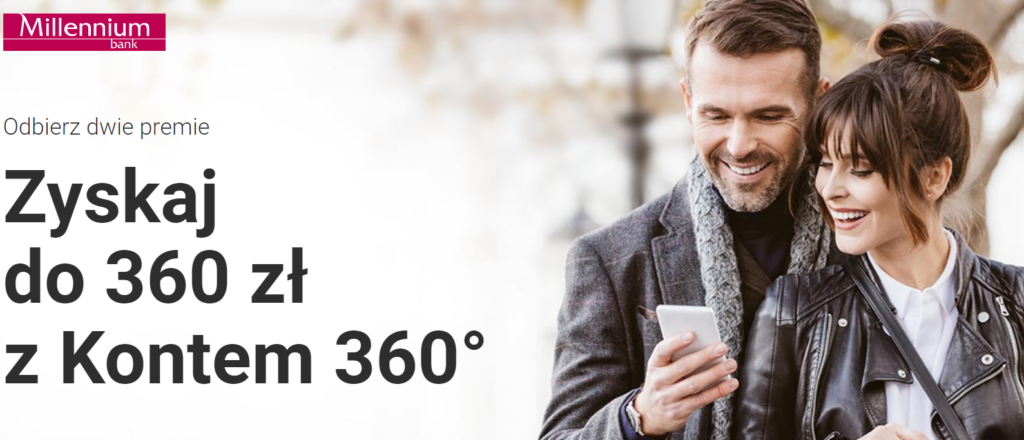 360 zł za założenie Konta 360° w Banku Millennium